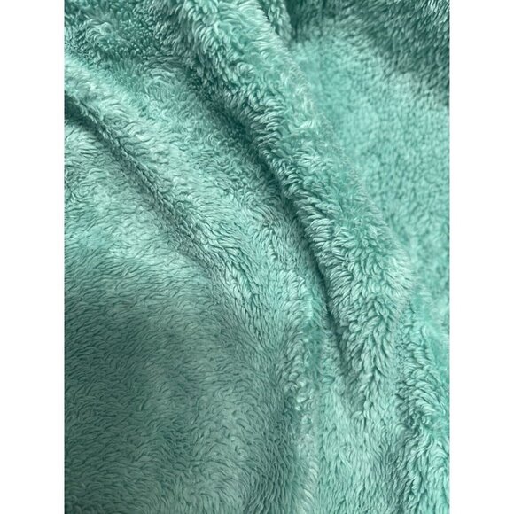 North Face Jacket Girls Large (14/16)  Light Green Gray Hooded Zip Fuzzy Fleece - Picture 11 of 13